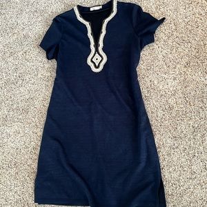 Tory Burch Liliana Dress with tag worn once navy linen
